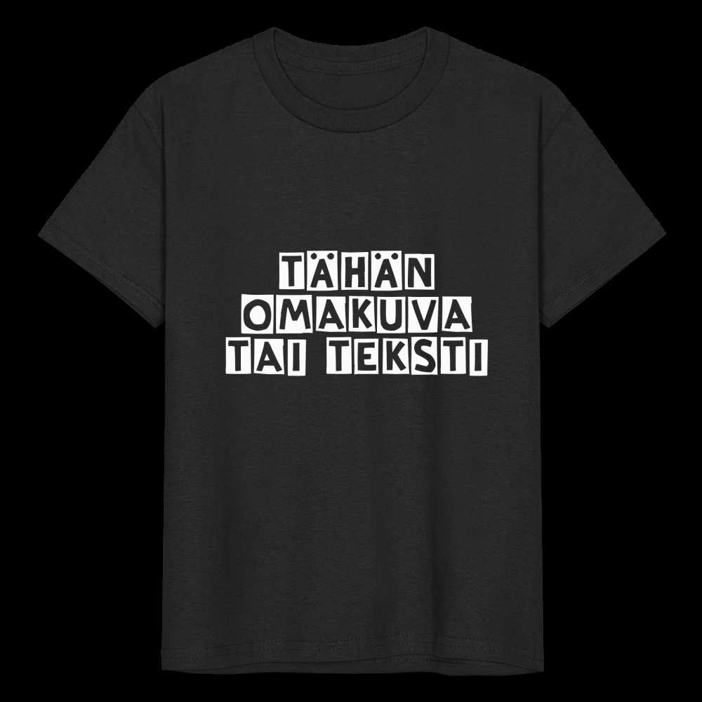 Nuorten Heavy Cotton t-paita omalla kuvalla - musta