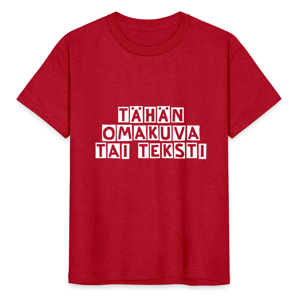 Nuorten Heavy Cotton t-paita omalla kuvalla - viini