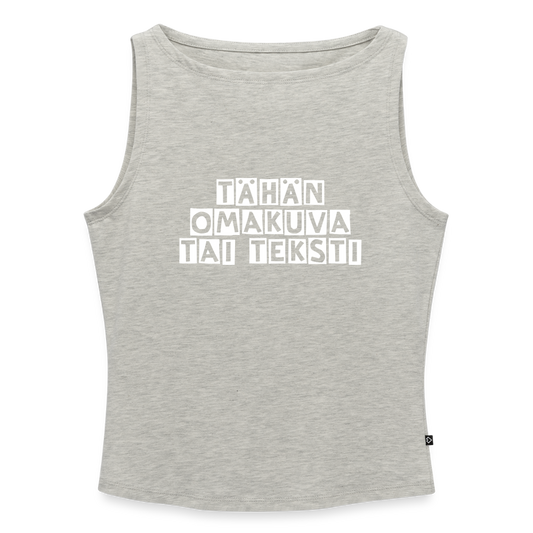 Naisten Hihaton toppi omalla kuvalla (venepääntiellä) - meleerattu harmaa