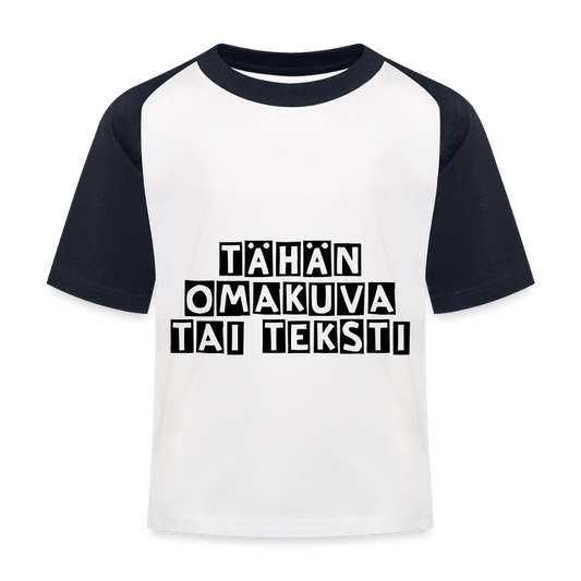 Lasten pesäpallo -t-paita omalla kuvalla - valkoinen/laivasto