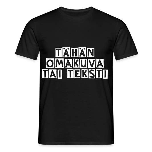 Gildan Miesten t-paita omalla kuvalla - musta