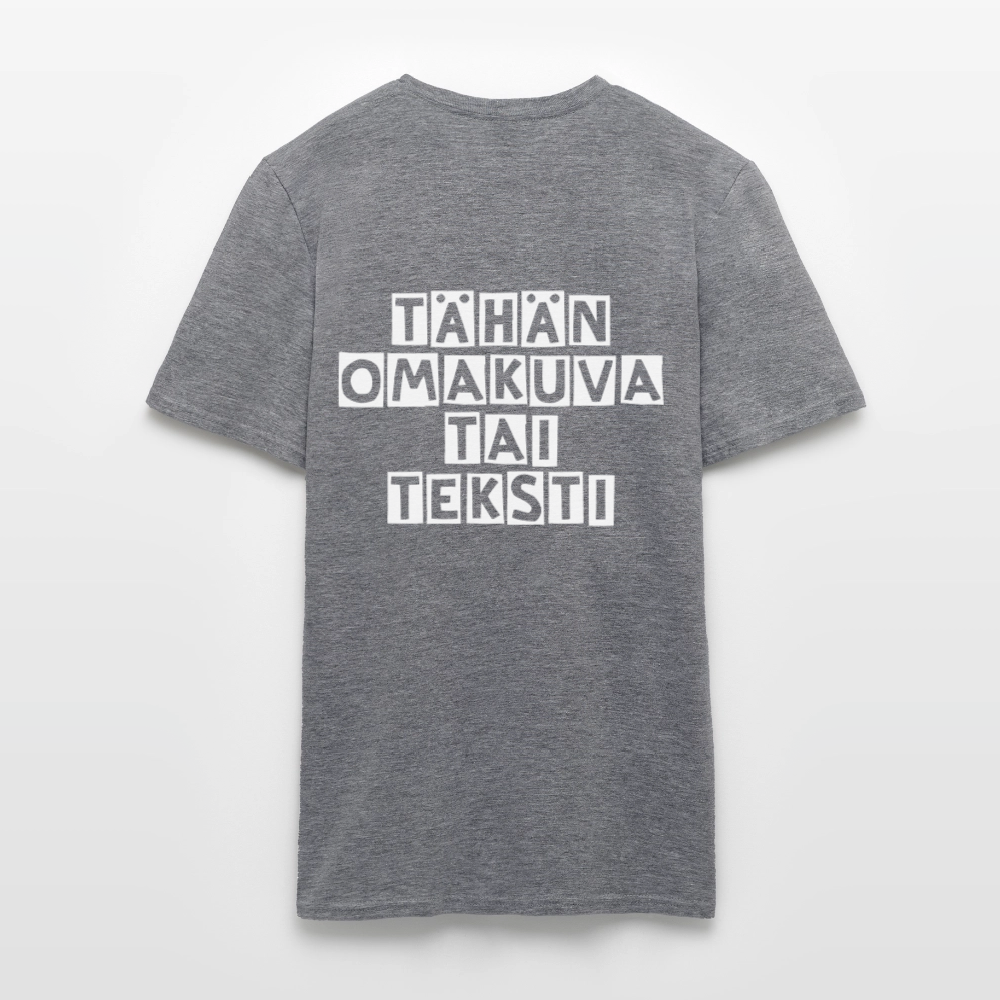 Miesten t-paita omalla kuvalla - grafiitti-meleerattu