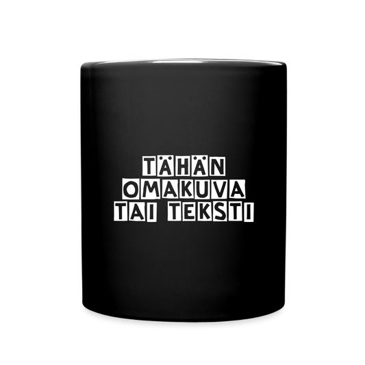 Yksivärinen muki omalla kuvalla - musta