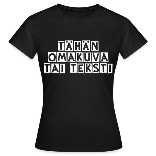 Gildan Naisten t-paita omalla kuvalla - musta