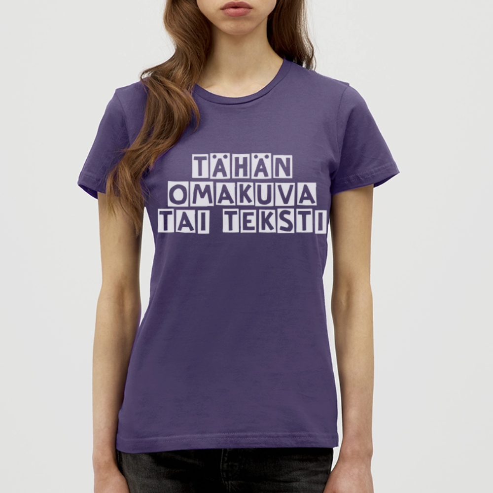 Gildan Naisten t-paita omalla kuvalla - tummanvioletti