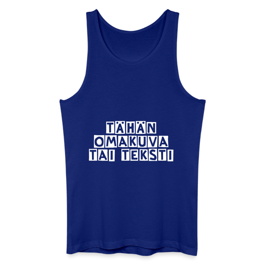 Miesten luomu-tanktoppi omalla kuvalla - kuninkaansininen