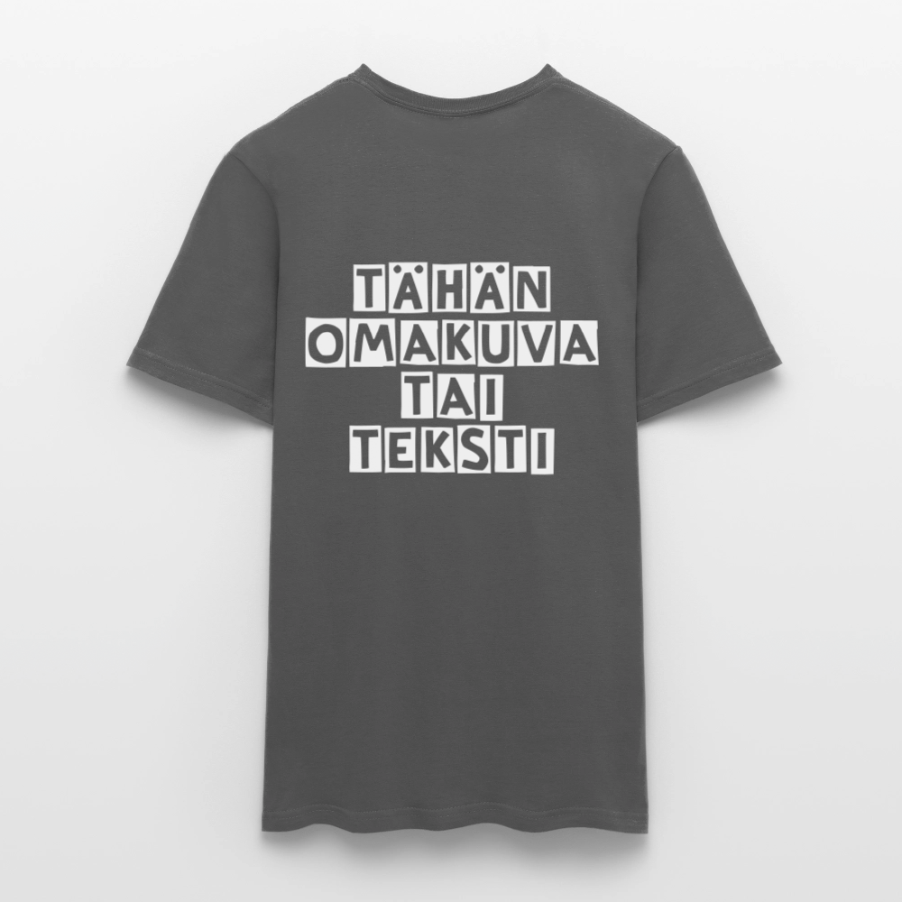 Miesten t-paita omalla kuvalla - hiilenharmaa