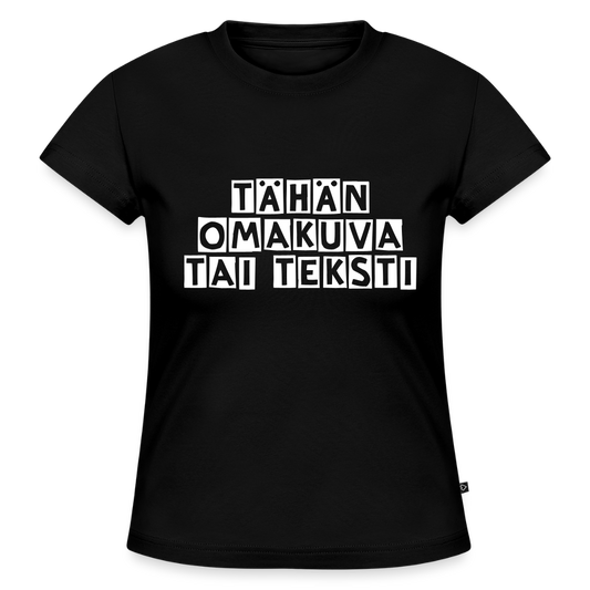 Naisten Baby Tee omalla kuvalla - musta