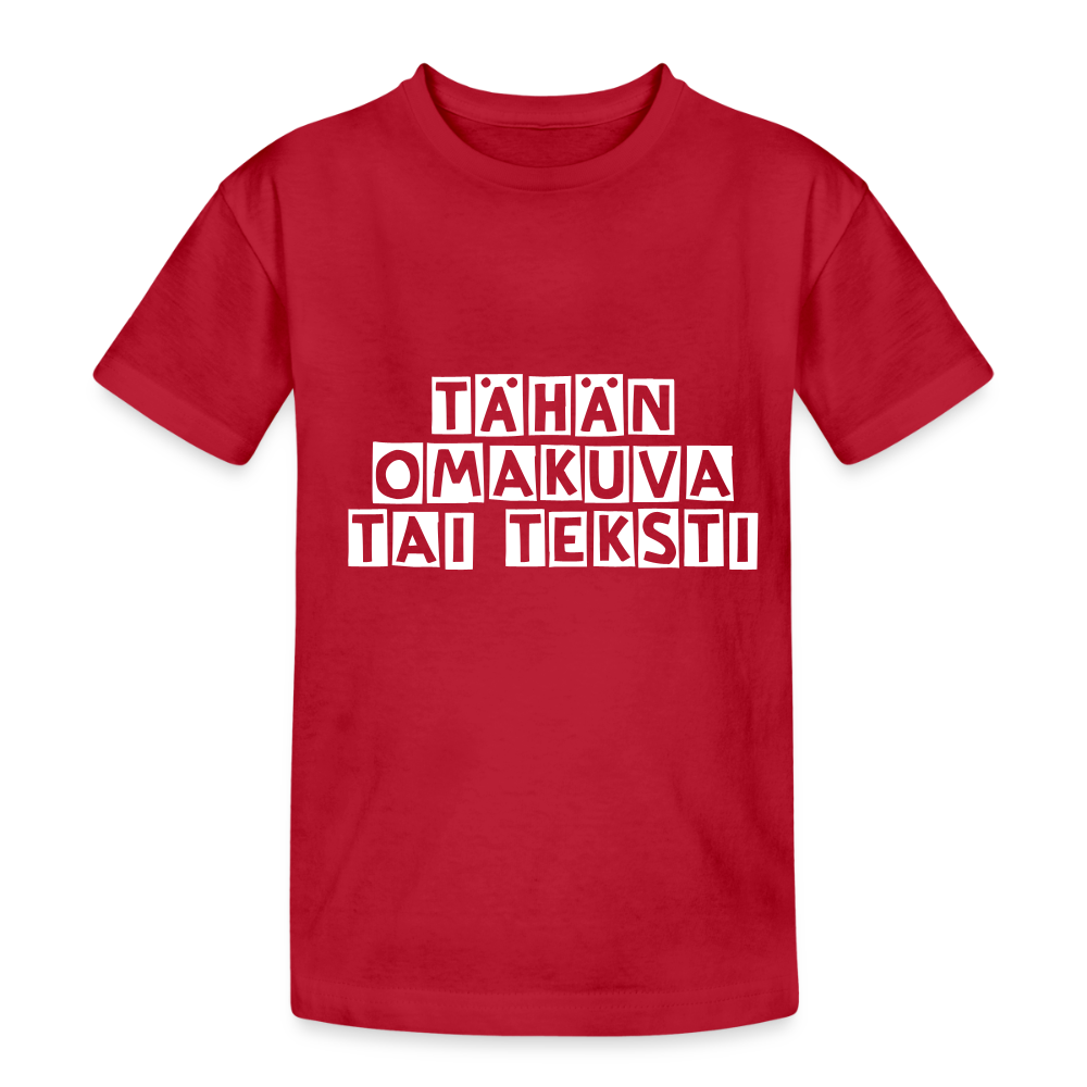 Nuorten Heavy Cotton t-paita omalla kuvalla - viini