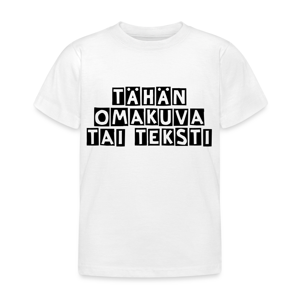 Lasten t-paita omalla kuvalla - valkoinen
